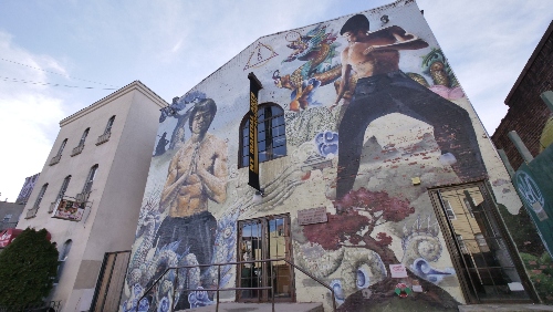 Bruce Lee mural on NY Martial Arts Academy location in Brooklyn.