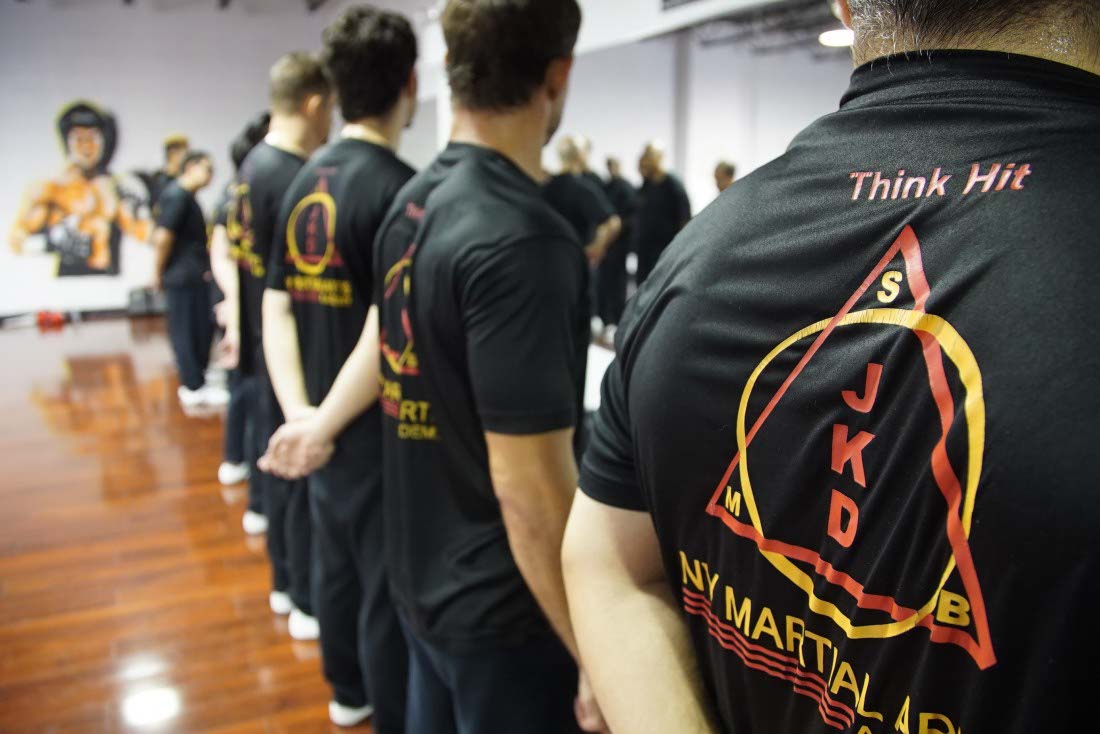 students from NY Martial Arts Academy standing in line