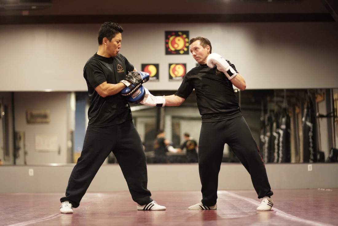 Practicing Jeet Kune Do footwork at NY Martial Arts Academy